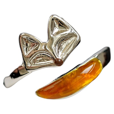 Vintage古着小狐狸开口戒指