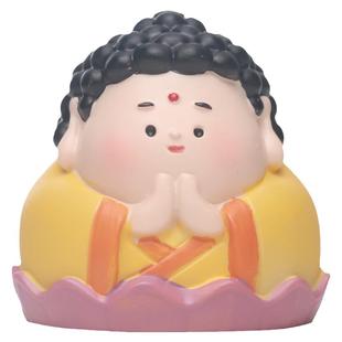 福气小神仙电脑屏幕显示器摆件可爱卡通观音如来财神办公桌面装饰