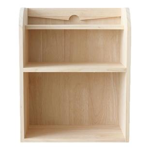 桌面置物架小型书架杂物收纳架子实木桌上家用办公室大学生双层