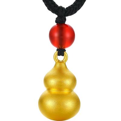 周六福黄金吊坠女款定价福禄足金葫芦珠宝挂坠项链套链送女友礼物