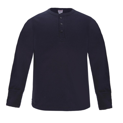 vintage无缝桶织亨利领长袖t恤