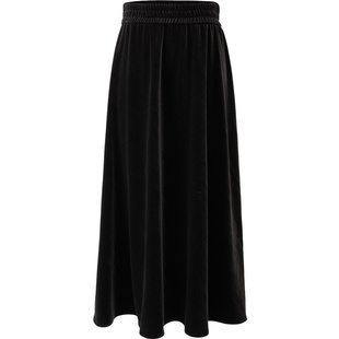 [2种裙长] 娅丽达高级黑色优雅丝绒半身裙女秋冬新款裙子好看长裙