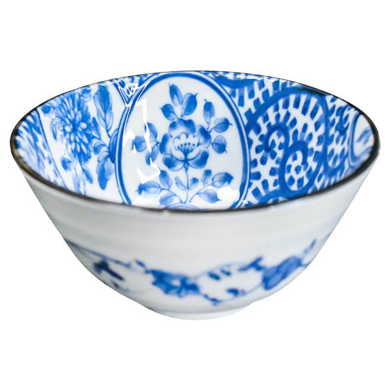 美浓烧陶瓷日式家用青花米饭碗