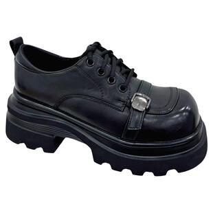 厚底真皮乐福鞋女2026年春季新款英伦风百搭轻便增高单鞋粗跟皮鞋