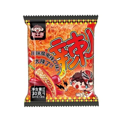 魔鬼辣干脆面爆辣火鸡面袋装干吃面网红休闲解馋零食整箱掌心脆
