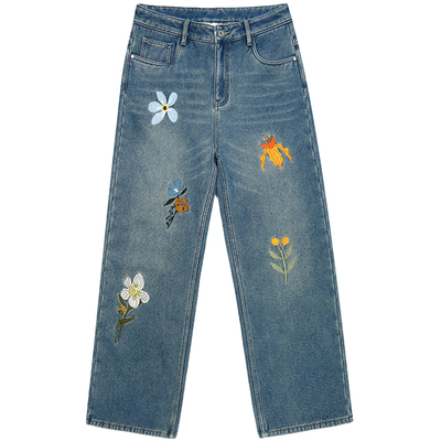 GUUKA美式猫须加绒牛仔裤