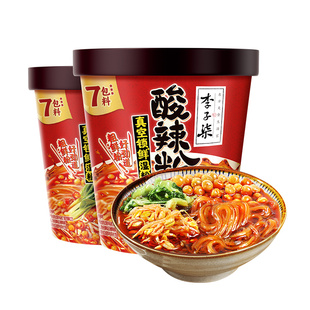 李子柒酸辣粉桶装2桶252g装速食红薯粉懒人免煮冲泡食品四川粉丝