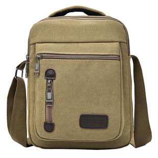 新款韩版男士斜挎包帆布多功能手提休闲包复古男式单肩包时尚男包