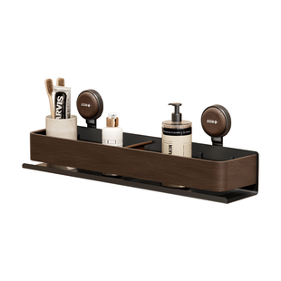 中古风浴室置物架免打孔吸盘卫生间厕所洗手台多功能壁挂式收纳架