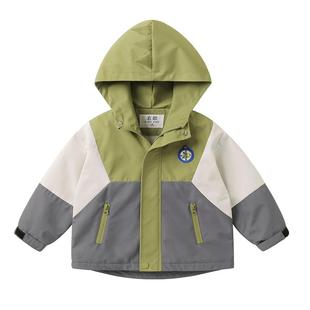 右欧男童女童加绒连帽外套户外防风防水儿童上衣保暖秋冬新款童装