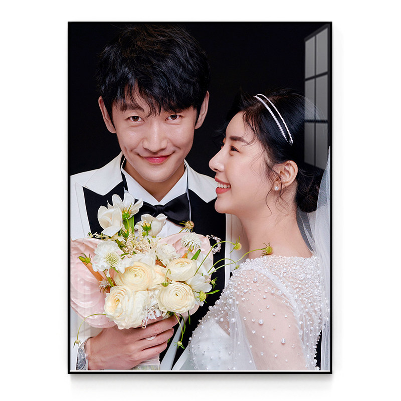 婚纱照相框放大洗相片制作成框窄边水晶全家福定制挂墙儿童36