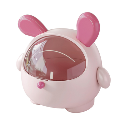 可爱翻盖桌上小纸篓盒