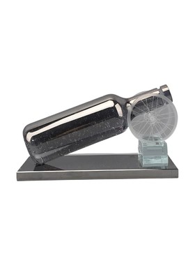 简约烟灰水晶气泡酒瓶装饰品摆件