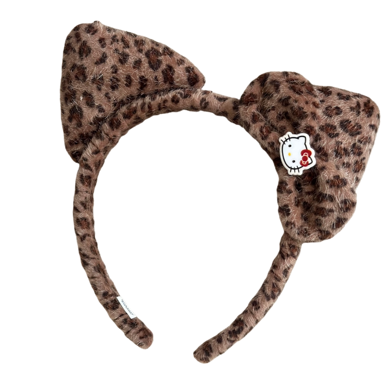 hellokitty毛绒豹纹发圈双面抓夹