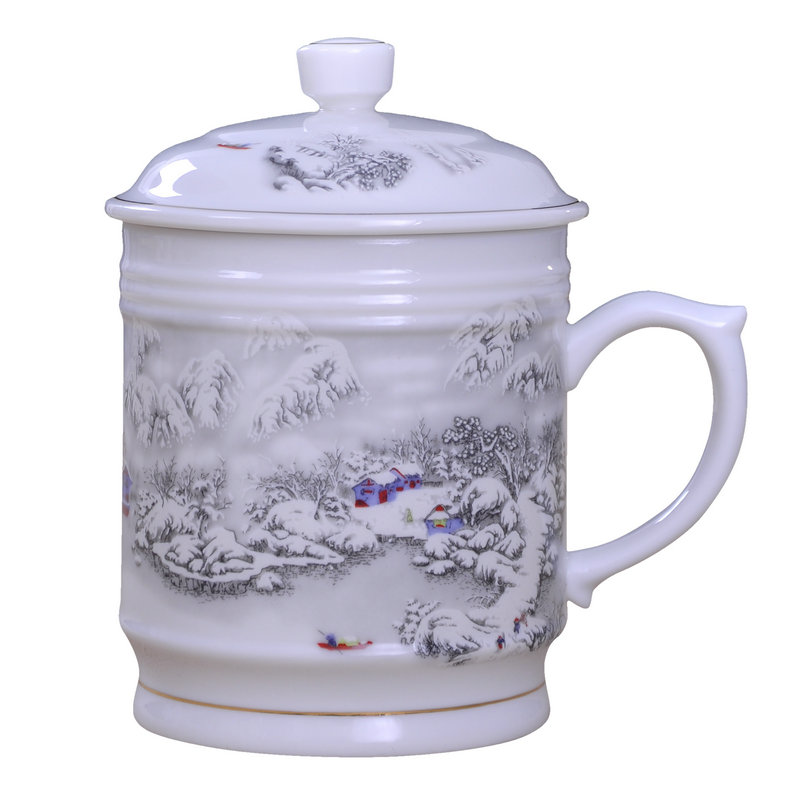 景德镇陶瓷大茶杯骨瓷超大号办公茶杯