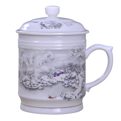 景德镇陶瓷大茶杯骨瓷超大号办公大杯子水杯定做logo礼品杯1000ml