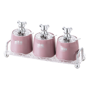 小野匠匠高颜值调味罐套装家用盐罐调料罐收纳架轻奢油盐酱醋瓶罐
