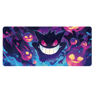 宝可梦耿鬼鼠标垫超大加厚办公桌垫电脑键盘垫动漫电竞游戏鼠标垫