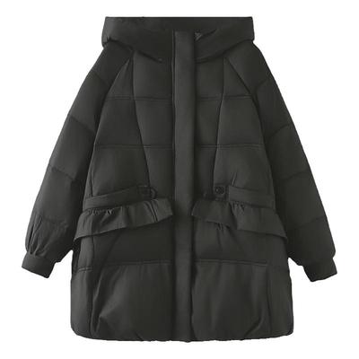 a字版羽绒服大码连帽保暖外套女