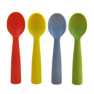 tommom care宝宝吃饭训练勺一岁硅胶勺子辅食勺儿童学饭勺喂饭勺
