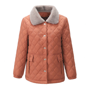 8736中年妈妈冬装加绒保暖小棉衣短款中老年女装洋气保暖棉袄外套