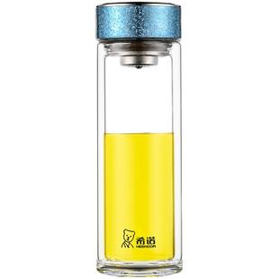 希诺抗菌玻璃杯官方正品水杯2026新款钛杯高档双层大容量泡茶杯子