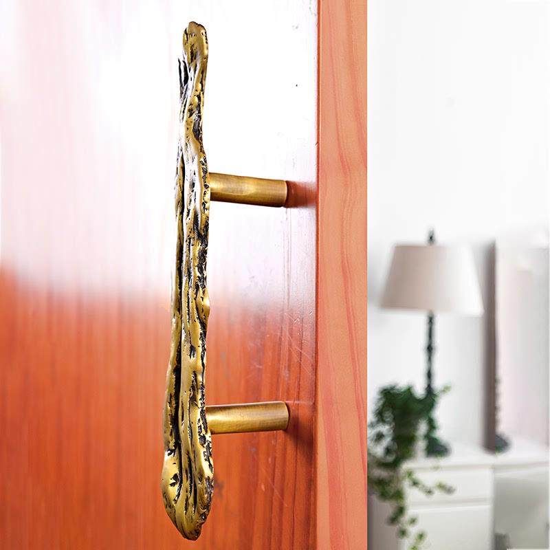 门把手黄铜法式复古中式把手橱柜衣柜卧室玻璃门实木门老式拉手