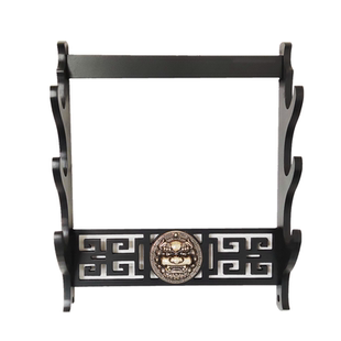 镇宅挂墙刀剑架剑托麒麟头合金贴牌高端兵器架墙上武器架壁挂枪架