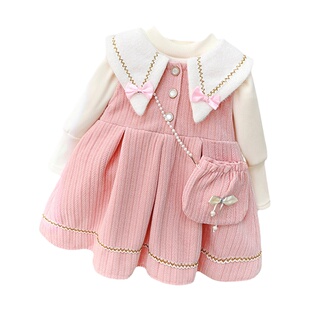 加绒女童秋冬连衣裙2026新款洋气网红周岁礼服女宝宝冬装公主裙子