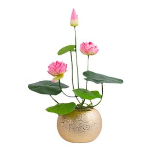 仿真荷花供佛莲花供花佛前花佛堂佛台摆件假花仿真花绢花中式装饰