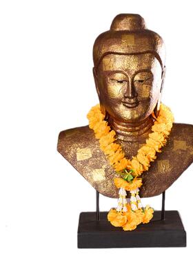 泰国木雕工艺品迎宾佛像东南亚风格酒店家居客厅玄关桌面装饰摆件