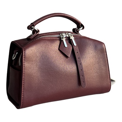 小众时尚设计师枕头包真皮波士顿