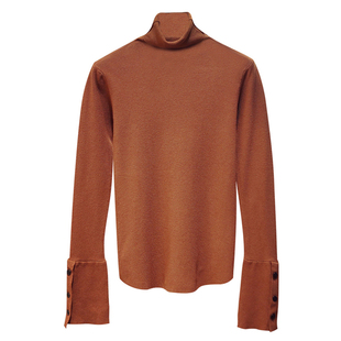 韩国chic高领套头毛衣女长袖堆堆领针织衫百搭打底衫女秋冬季上衣