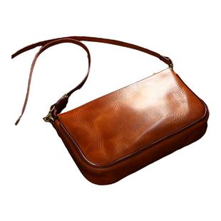 Apollinaris重磅植鞣革手工麻将包单肩腋下包复古手提真皮女包包