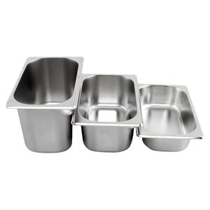 加厚长方形不锈钢份数盆带盖自助餐雪糕冰激凌食物菜盆分餐盘菜盘