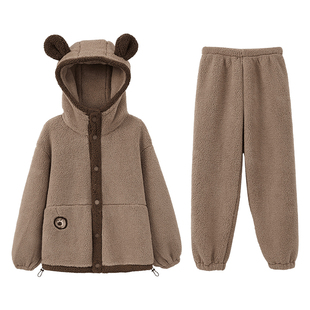 安之伴【巨保暖】北羔绒睡衣男士冬款秋冬季加厚珊瑚绒家居服套装