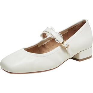 TATA他她女鞋半融芝士时尚百搭玛丽珍鞋通勤单鞋羊皮鞋子7G405CQ5