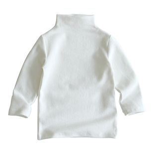 白色打底衫！儿童秋冬羊毛拉架软糯加厚半高领长袖T恤上衣女宝宝