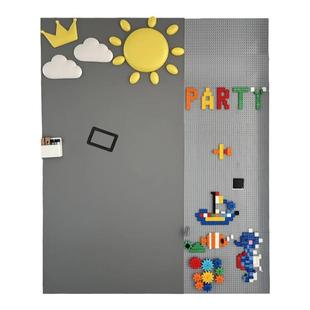 双层磁性黑板墙贴儿童家用磁力创意自粘白板写字板积木墙黑板墙二合一可擦写无尘教学磁吸宝宝画作展示冰箱贴