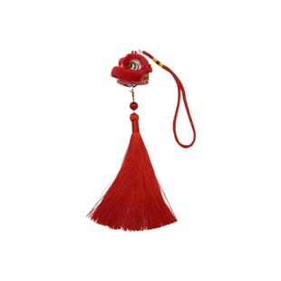 国潮狮头醒狮舞狮汽车车载后视镜挂饰男士女生迷你挂件吊坠车挂