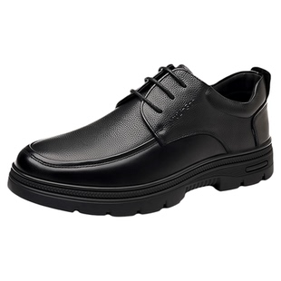 木林森新款商务休闲皮鞋男防菌轻盈真皮头层牛皮软底软面爸爸鞋子