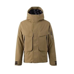 重工之巅!自留推荐!90白鸭绒防风防水全天候连帽冲锋衣羽绒服男