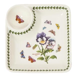英国Portmeirion波特美林花草园系列饺子盘陶瓷分隔盘带蘸料盘