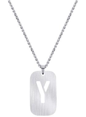 fdk情侣项链字母军牌毛衣链