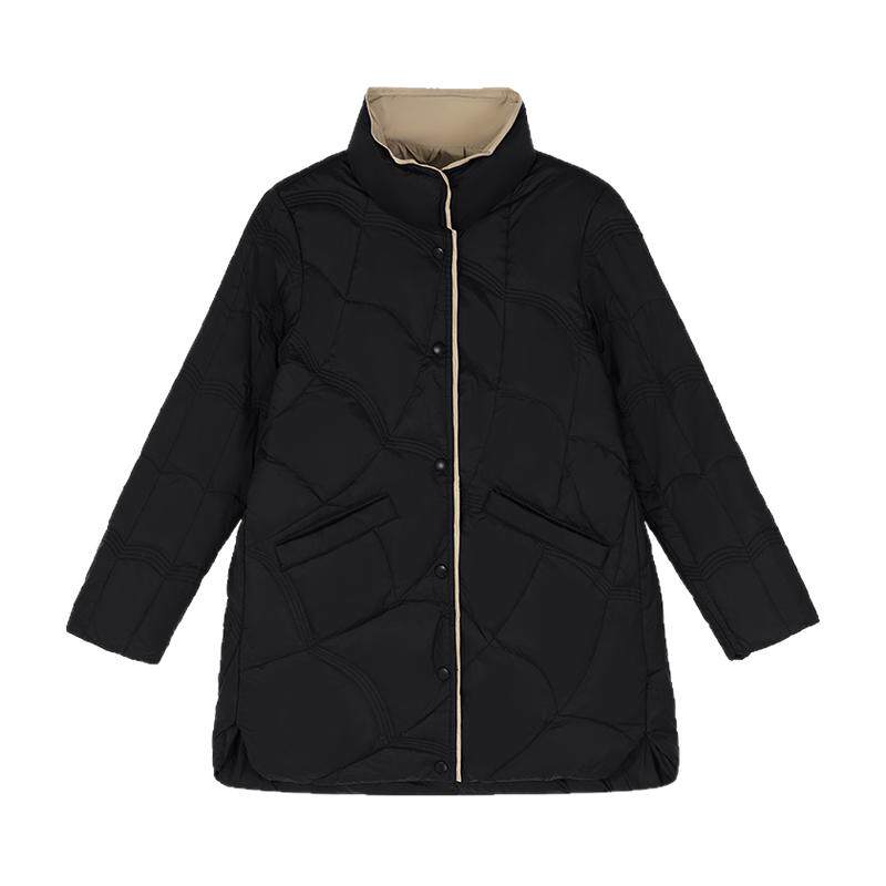 中长款冬季轻薄白鸭绒羽绒棉服女