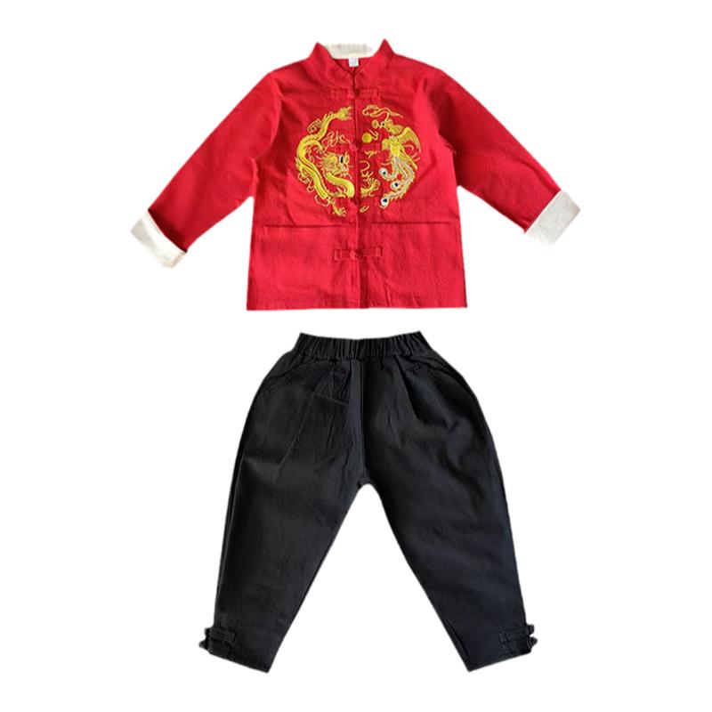 儿童汉服中国风表演宝宝礼服春秋男孩国学服中秋节古装男童唐装