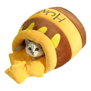 猫窝冬天保暖冬季封闭式安全感狗窝猫咪小蜜蜂罐睡窝冬款新式睡袋