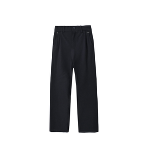 WAOOO 加绒裤子男士黑色西裤冬款百搭休闲宽松直筒垂感西装裤秋冬