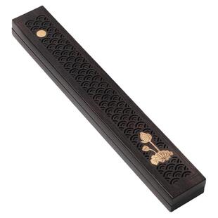 黑檀木卧香盒香炉家用室内香薰木质檀香炉沉香线香紫光檀香盒熏香