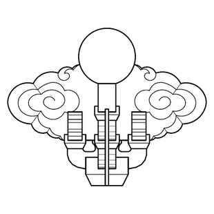 重拱交麻叶云斗拱cad动态块清式不出踩斗拱三视图及分件尺寸图
